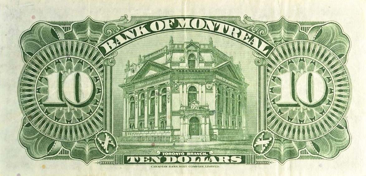 Back of Canada pS559b: 10 Dollars from 1935