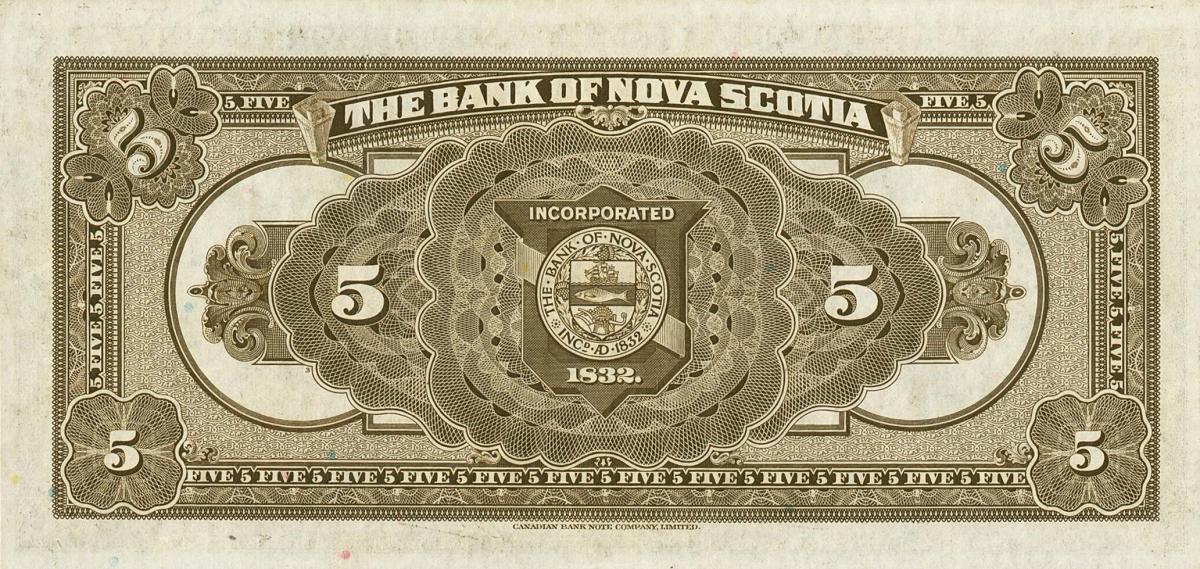 Back of Canada pS621a: 5 Dollars from 1924