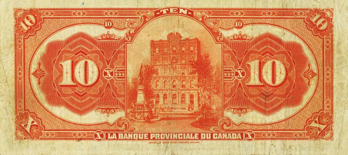 Back of Canada pS917a: 10 Dollars from 1913