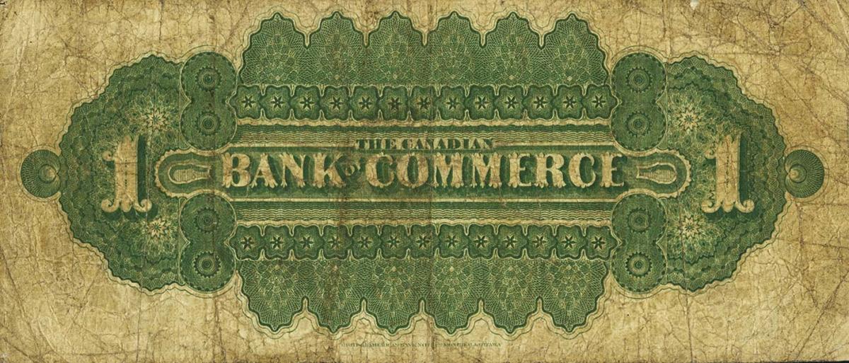 Back of Canada pS952: 1 Dollar from 1867