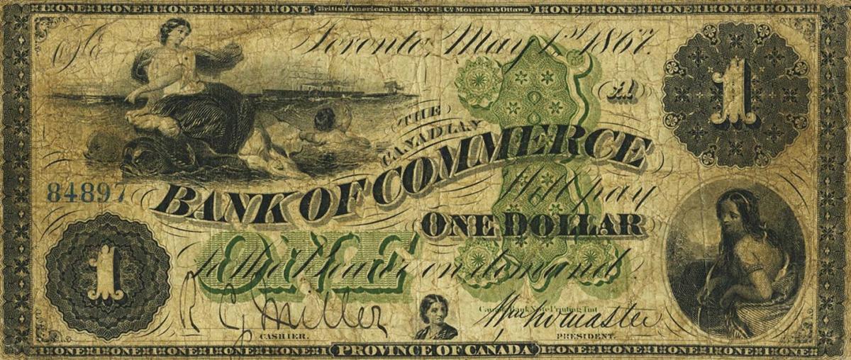 Front of Canada pS952: 1 Dollar from 1867