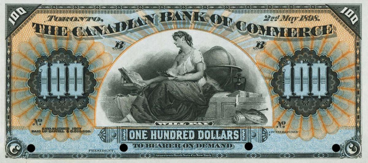 Front of Canada pS964r: 100 Dollars from 1888