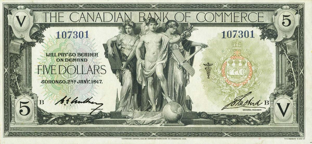 Front of Canada pS965Aa: 5 Dollars from 1917