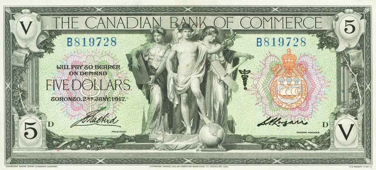 Front of Canada pS965Ad: 5 Dollars from 1917
