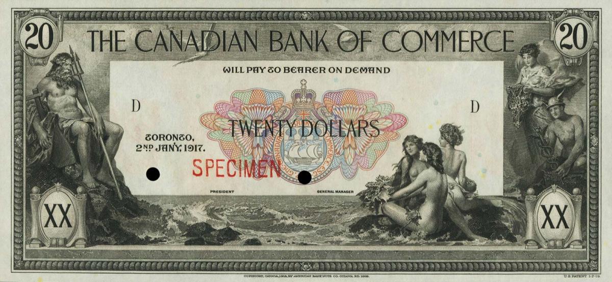 Front of Canada pS965s: 5 Dollars from 1917