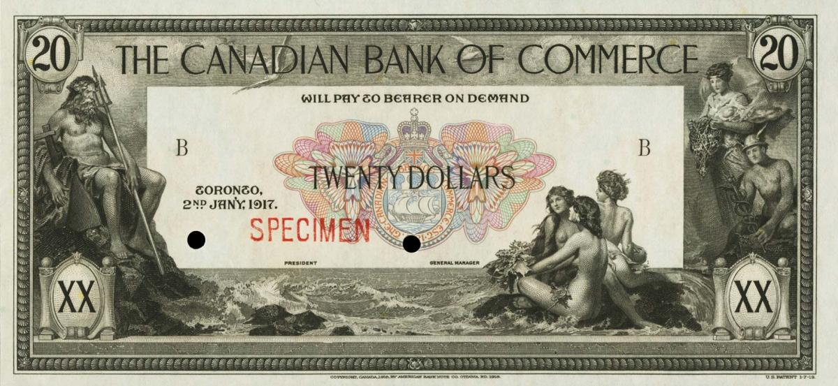 Front of Canada pS967s: 20 Dollars from 1917