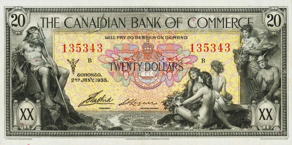 Front of Canada pS972: 20 Dollars from 1935