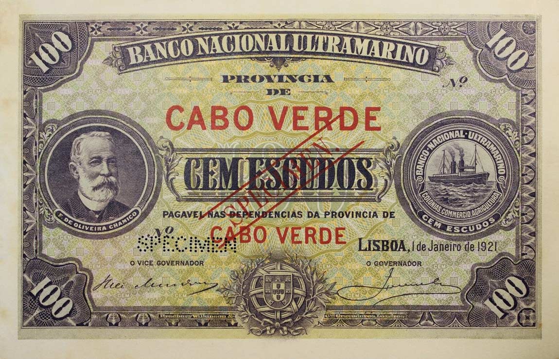 Front of Cape Verde p38s: 100 Escudos from 1921