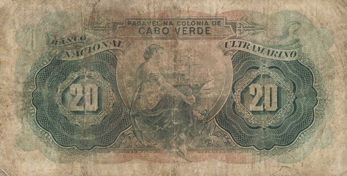 Back of Cape Verde p43a: 20 Escudos from 1945