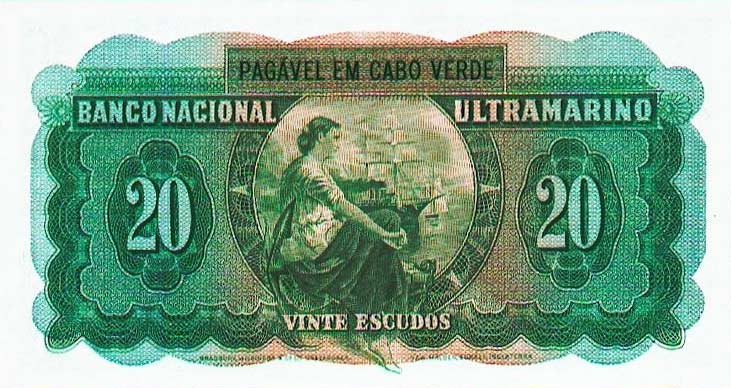 Back of Cape Verde p47a: 20 Escudos from 1958