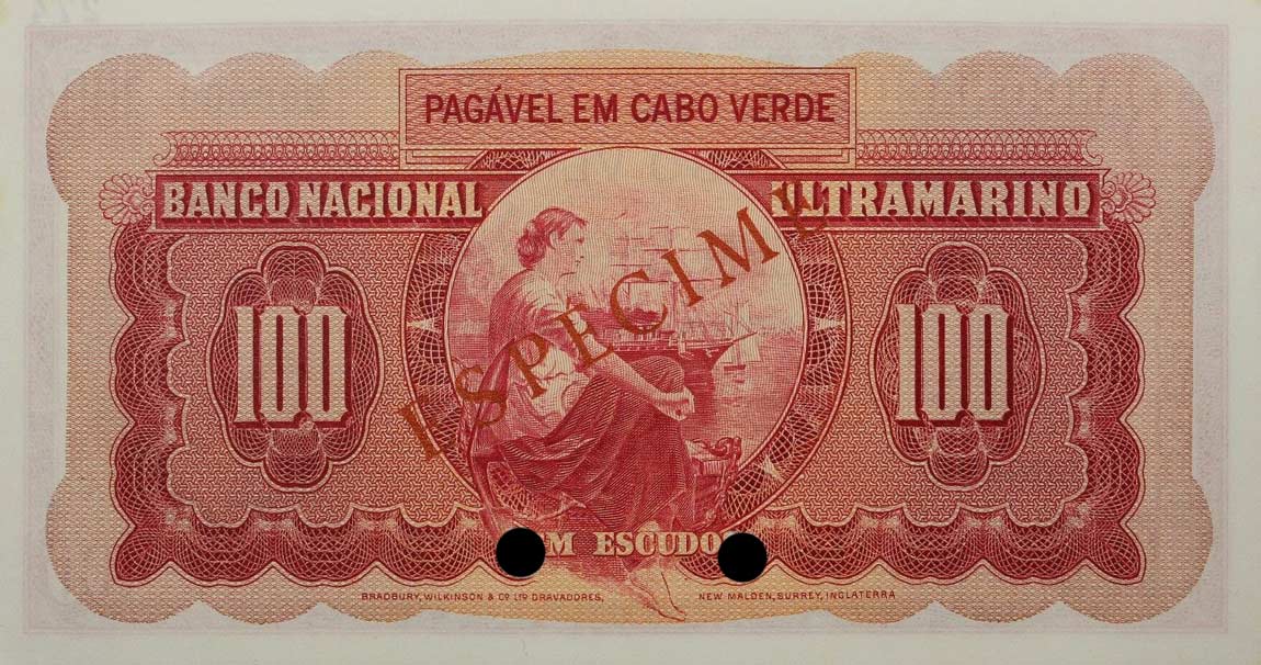 Back of Cape Verde p49s: 100 Escudos from 1958