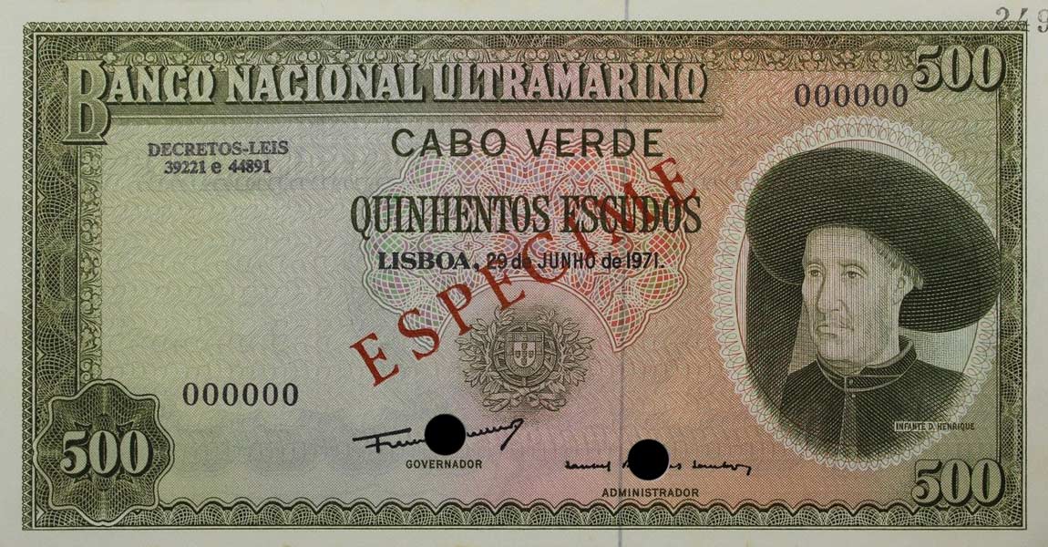 Front of Cape Verde p53As: 500 Escudos from 1971