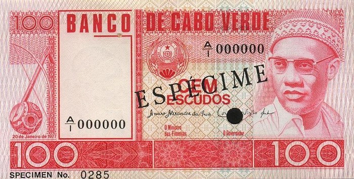 Front of Cape Verde p54s2: 100 Escudos from 1977
