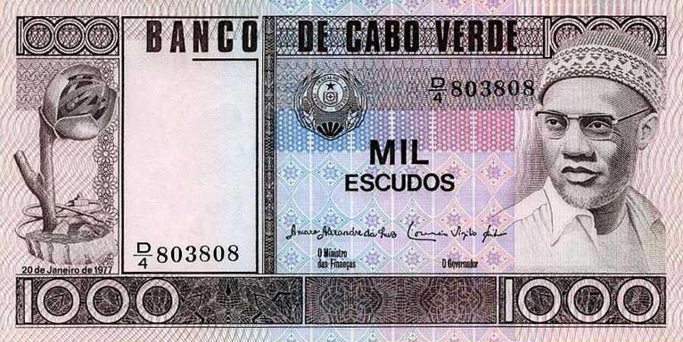 Front of Cape Verde p56a: 1000 Escudos from 1977