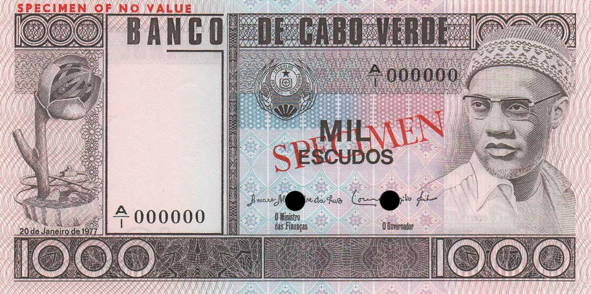 Front of Cape Verde p56s2: 1000 Escudos from 1977