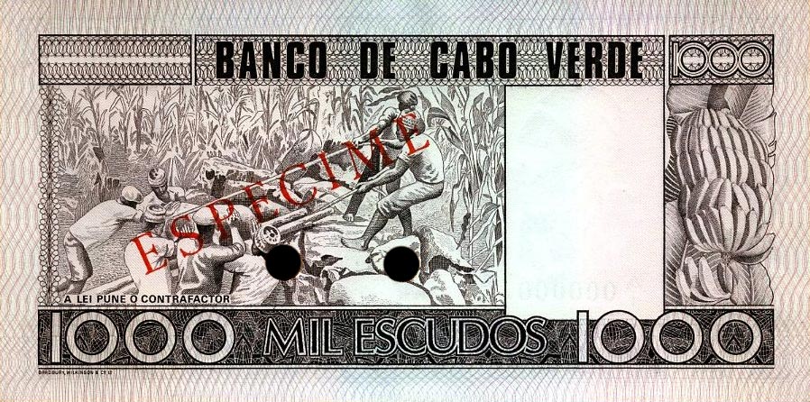 Back of Cape Verde p56s1: 1000 Escudos from 1977