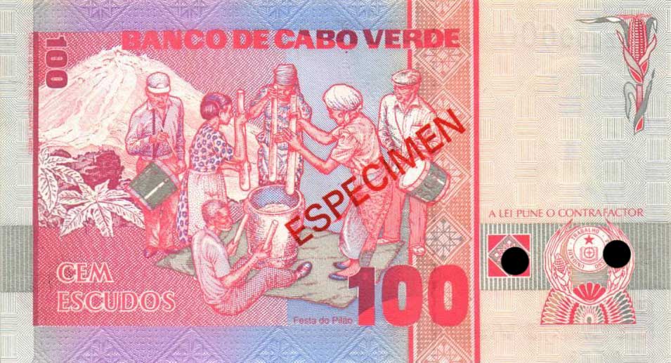 Back of Cape Verde p57s: 100 Escudos from 1989