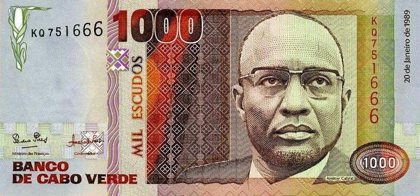 Front of Cape Verde p60a: 1000 Escudos from 1989