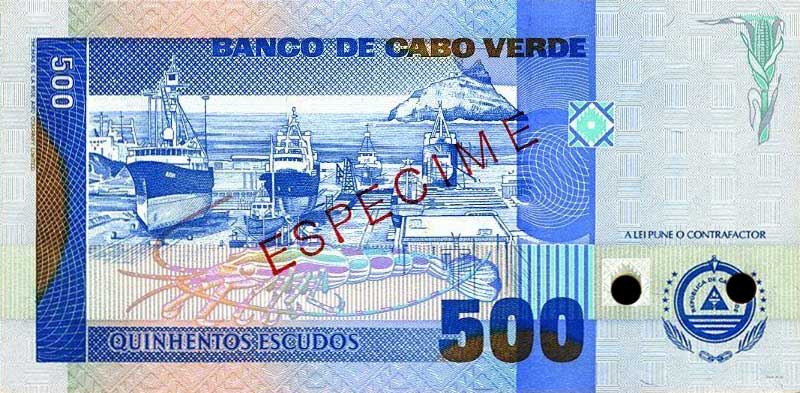 Back of Cape Verde p64s1: 500 Escudos from 1992