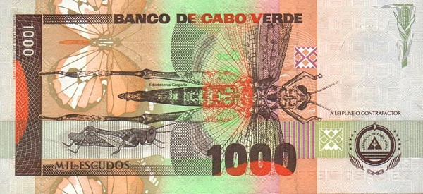 Back of Cape Verde p65a: 1000 Escudos from 1992