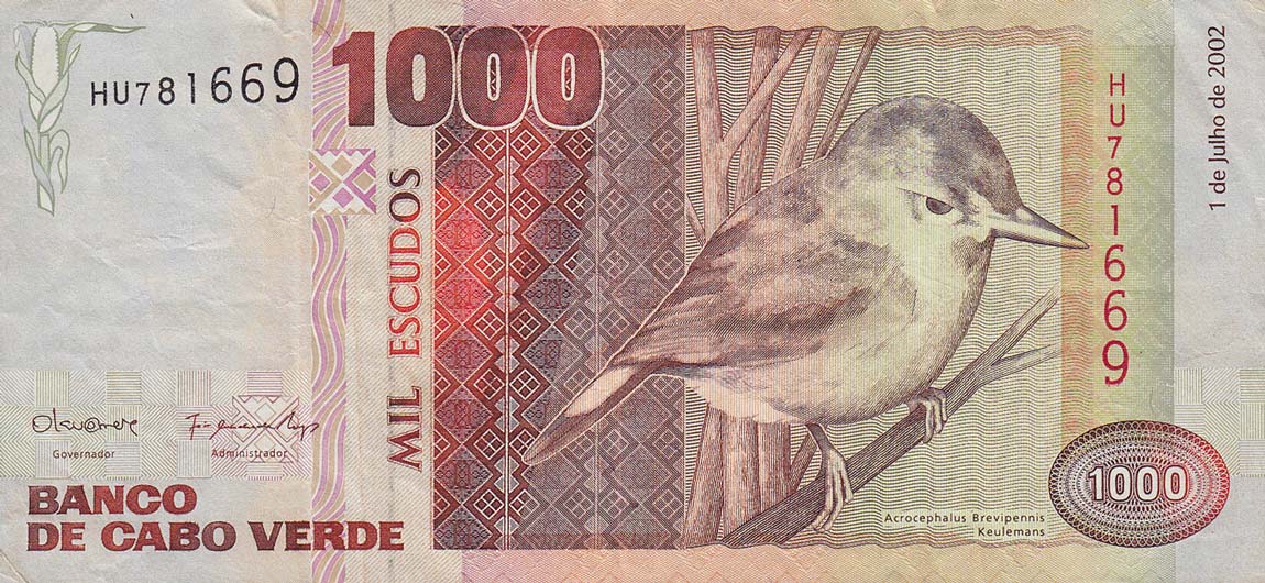 Front of Cape Verde p65b: 1000 Escudos from 2002