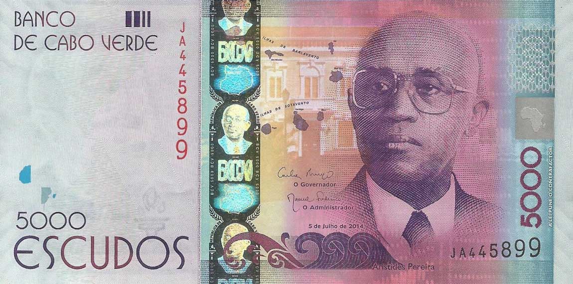 Front of Cape Verde p75a: 5000 Escudos from 2014