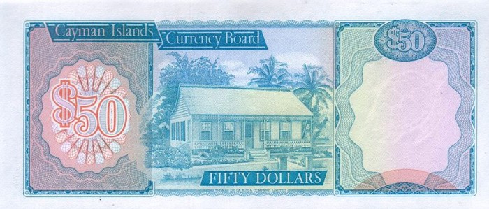 Back of Cayman Islands p10a: 50 Dollars from 1974