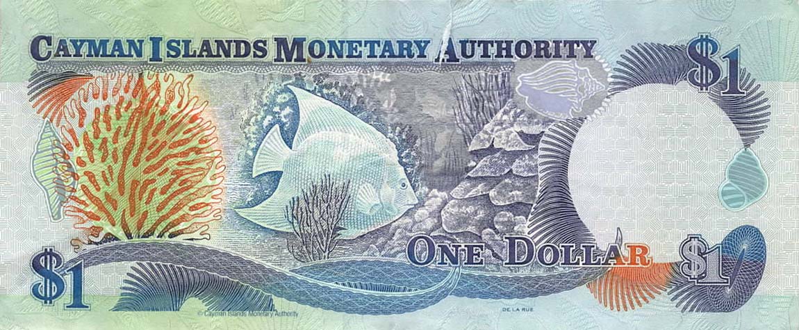Back of Cayman Islands p21r: 1 Dollar from 1998