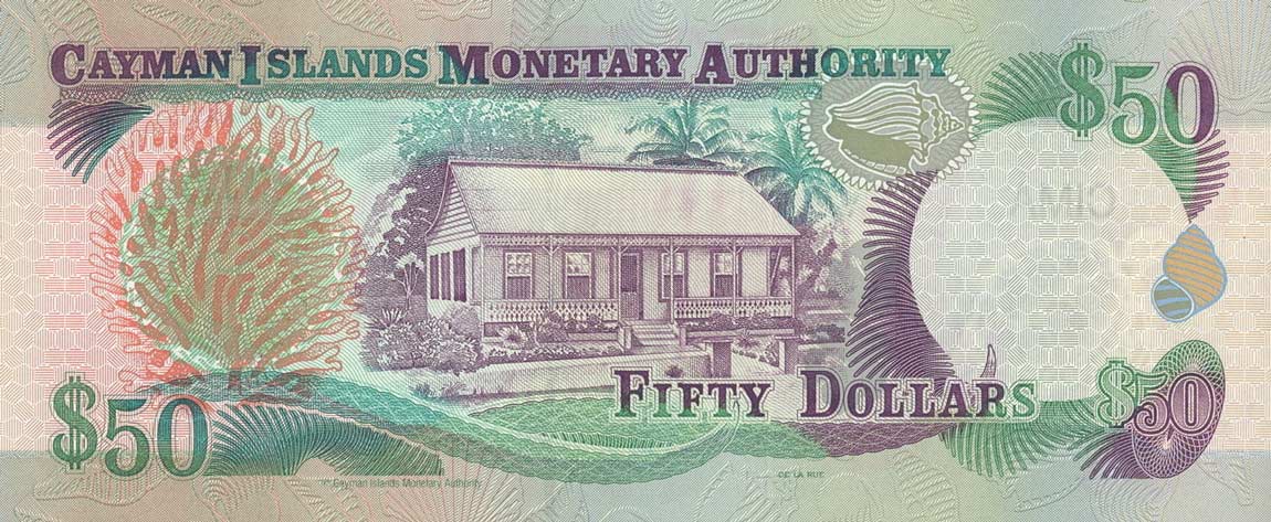 Back of Cayman Islands p32b: 50 Dollars from 2003