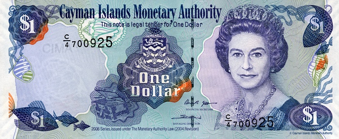 Front of Cayman Islands p33a: 1 Dollar from 2006