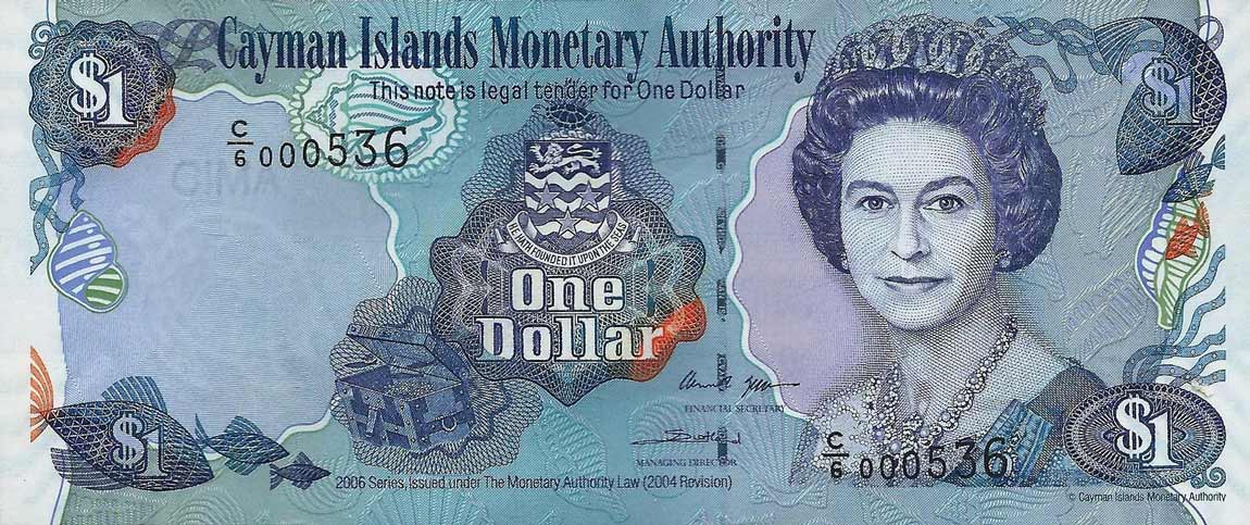 Front of Cayman Islands p33c: 1 Dollar from 2006