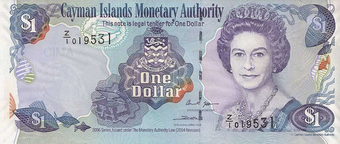 Front of Cayman Islands p33r: 1 Dollar from 2006