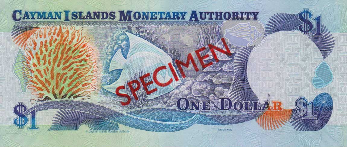 Back of Cayman Islands p33s: 1 Dollar from 2006