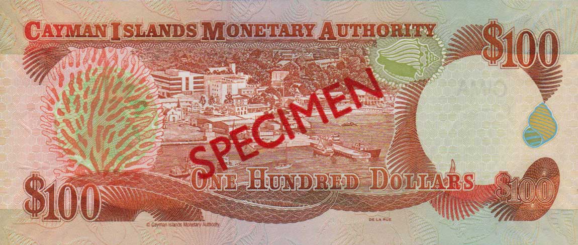 Back of Cayman Islands p37s: 100 Dollars from 2006