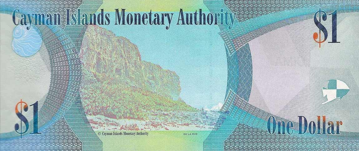 Back of Cayman Islands p38b: 1 Dollar from 2010