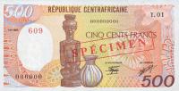 p14s from Central African Republic: 500 Francs from 1985