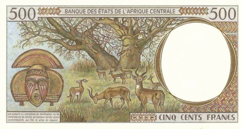 Back of Central African States p101Ca: 500 Francs from 1993