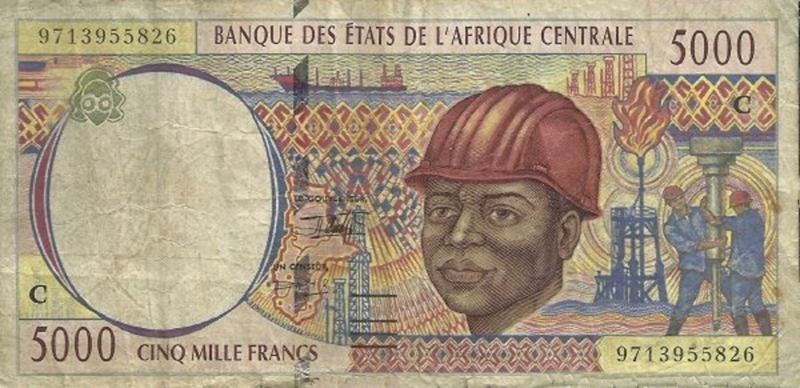 Front of Central African States p104Cc: 5000 Francs from 1997