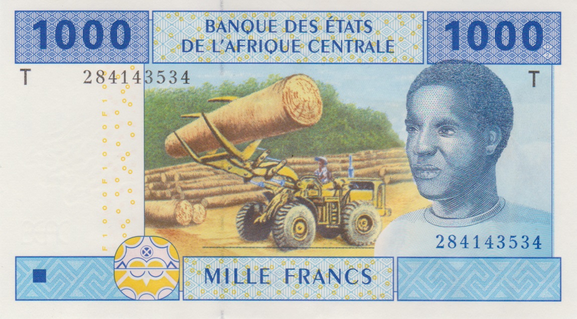 Front of Central African States p107Ta: 1000 Francs from 2002