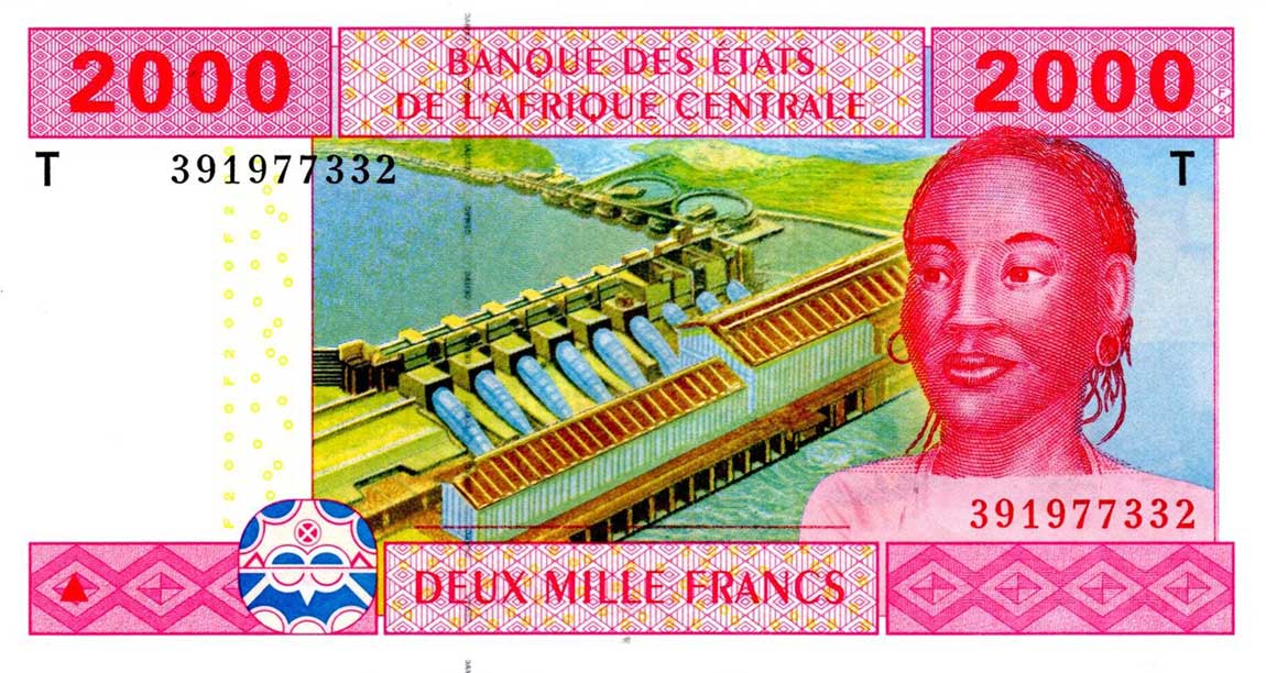 Front of Central African States p108Ta: 2000 Francs from 2002