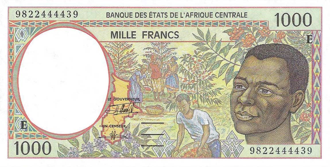 Front of Central African States p202Eh: 1000 Francs from 2002