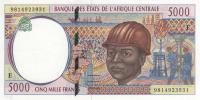 p204Ed from Central African States: 5000 Francs from 1998