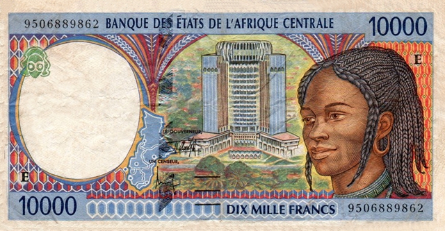 Front of Central African States p205Eb: 10000 Francs from 1995