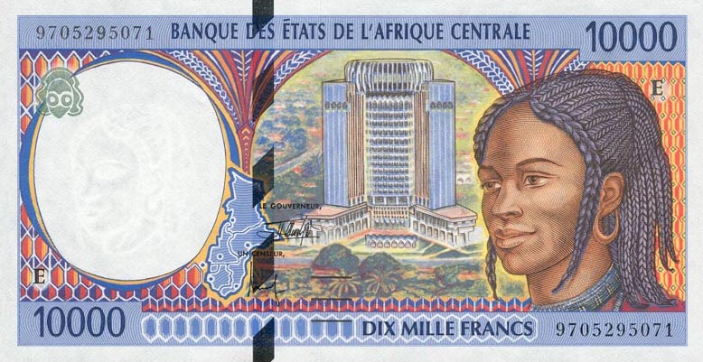 Front of Central African States p205Ec: 10000 Francs from 1997