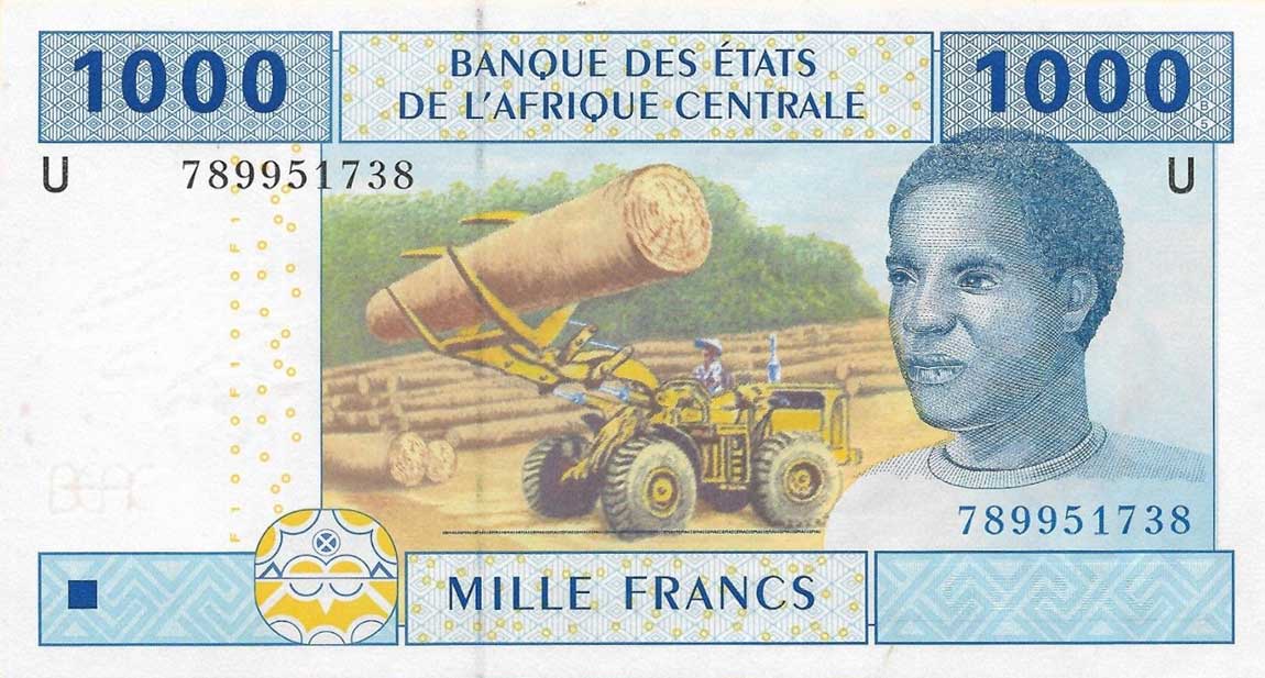 Front of Central African States p207Ue: 1000 Francs from 2002