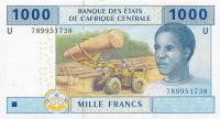 p207Ue from Central African States: 1000 Francs from 2002