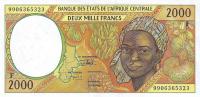 Gallery image for Central African States p303Ff: 2000 Francs