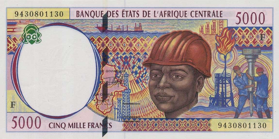 Front of Central African States p304Fa: 5000 Francs from 1994