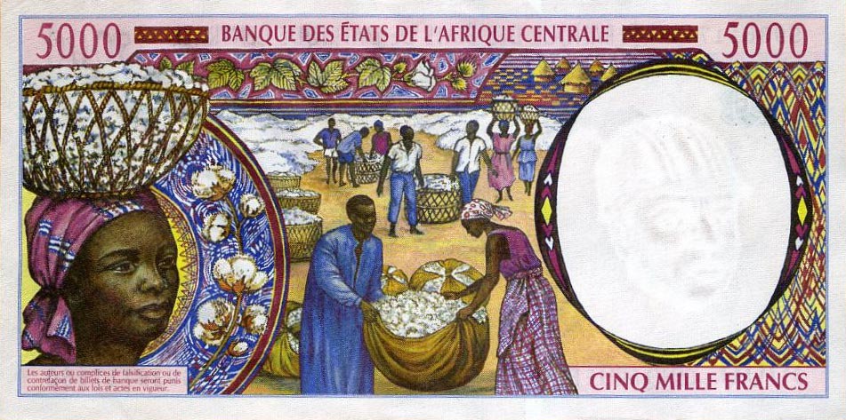 Back of Central African States p304Fe: 5000 Francs from 1999