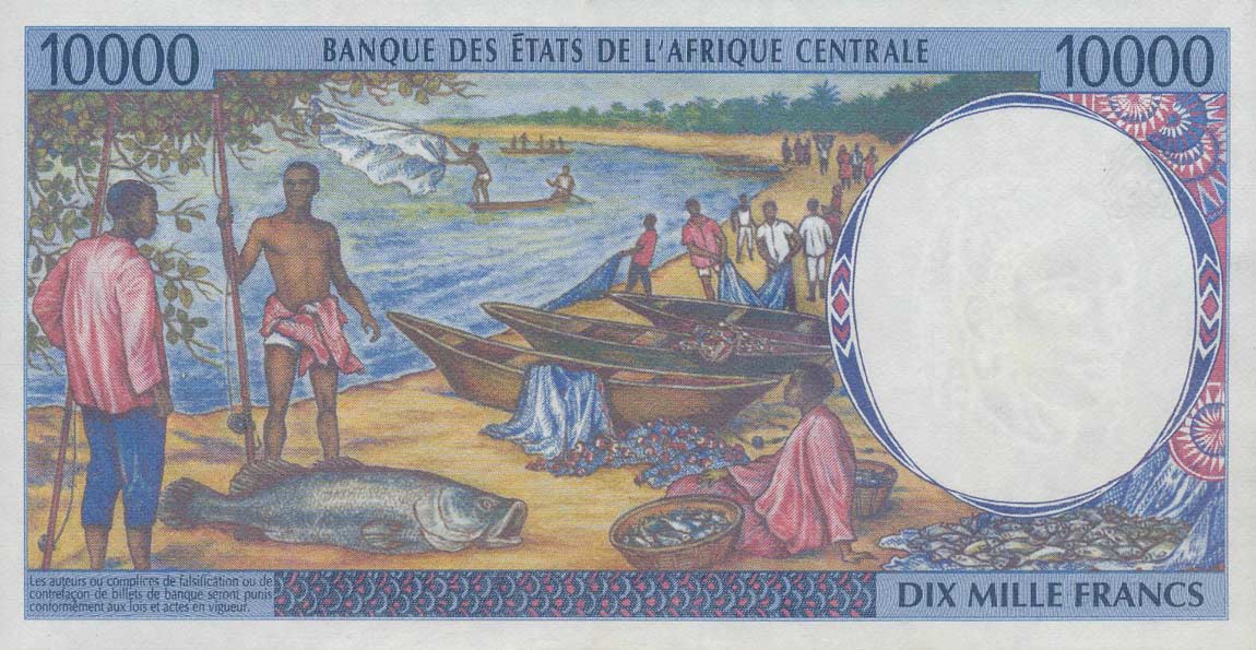 Back of Central African States p305Ff: 10000 Francs from 2000